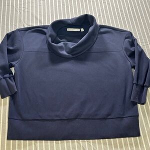 Martha Stewart Signature XL Petite Texture Knit Tunic Baritone Blue